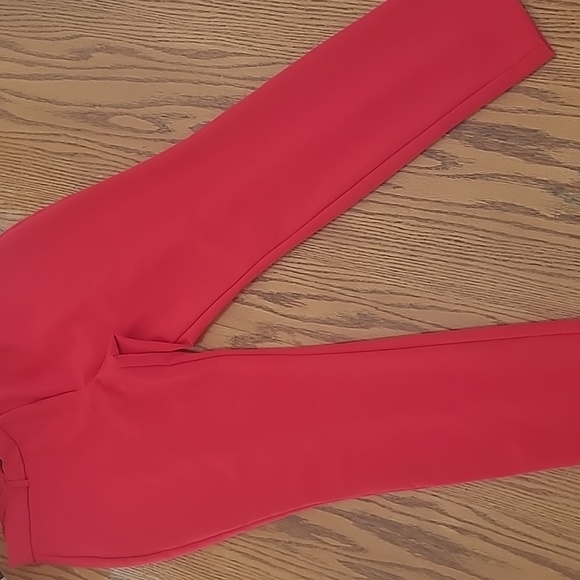Express Red Skinny High Rise 14L Trouser Pants Fall Winter Holiday - Picture 3 of 13